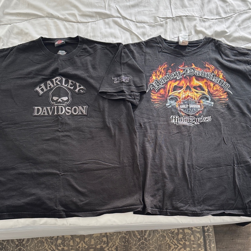 2 pack black Harley Davidson short sleeve t shirts- XL